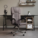 SKM Reclining Office Chair Gray Faux Leather (15.2 KG/33.44 LBS)