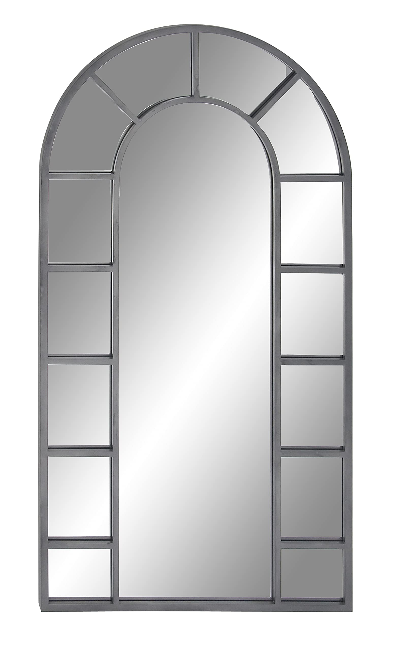 Metal Room Wall Mirror Window Pane Inspired Entryway Mirror