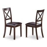 Antique 5 Piece Kitchen Set for 4 Includes a Round Table with Pedestal and 4 Faux Leather