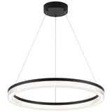 Modern Black Led Pendant Light,36W Dimmable LED Chandelier Lighting Fixture, 1 Ring