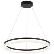 Modern Black Led Pendant Light,36W Dimmable LED Chandelier Lighting Fixture, 1 Ring