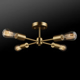 4-Light Matte Brass Flush Mount Dining Light Fixture, E26 Bulb, Ceiling Bedroom Light,