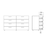 Tvilum Austin 8 Drawer Double Dresser, Truffle