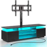 TV Stand with Mount and Power Outlet 51.2", Swivel TV Stand Mount