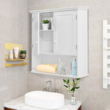 Bathroom Wall Cabinet Wood Medicine Cabinet Multipurpose Home Kitchen Medicine Storage