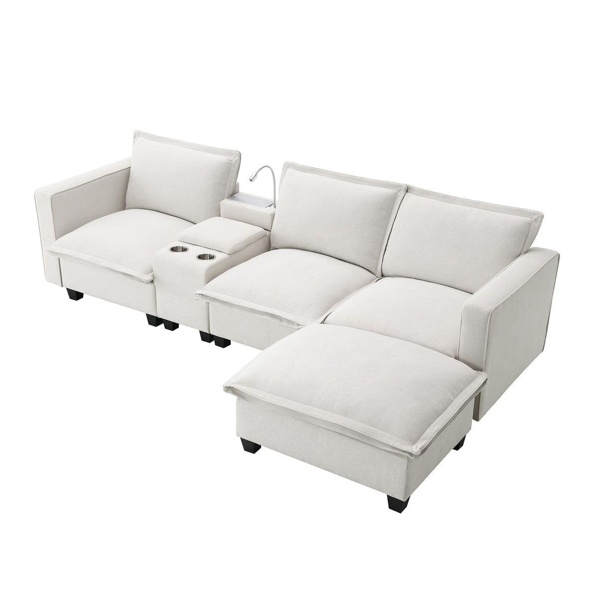 Modern Sectional Comfy Cloud Sofa,4 Seat Chenille Modular Couch