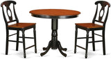 BLK-W 5 Piece Kitchen Counter Height Dining Table Set Includes a Round Dining Room