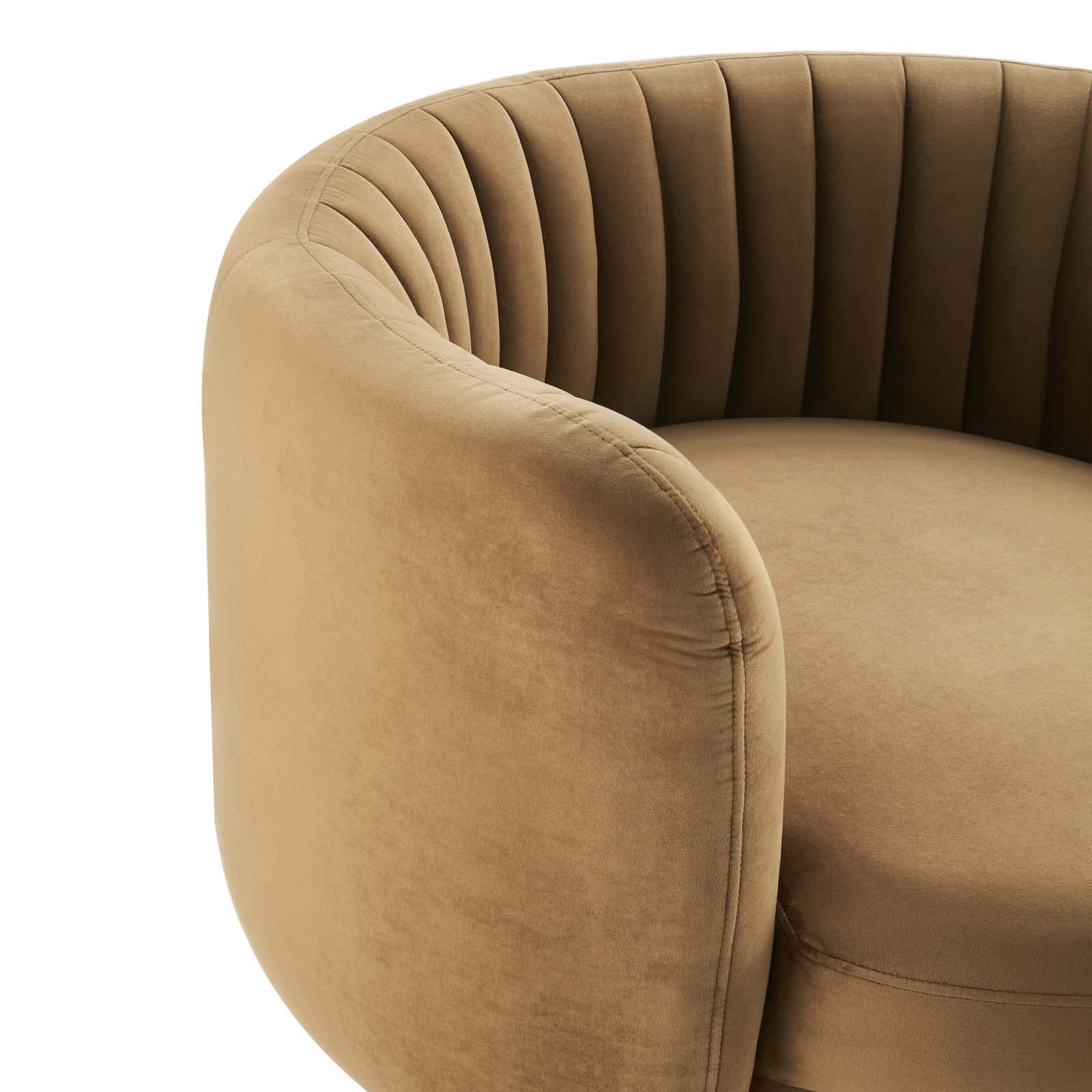 Embrace Swivel Chair, Black Cognac