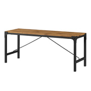 Avenue Metal and Wood Angle Iron Dining Bench