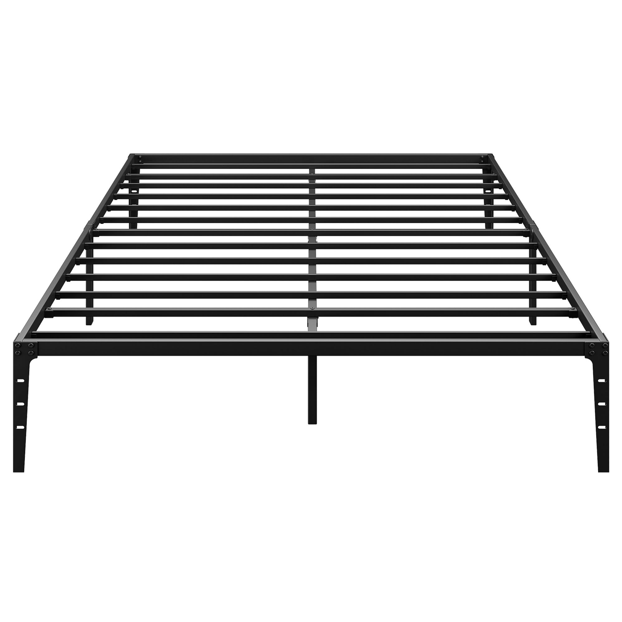 14 Inch Metal Platform Queen Bed Frame, Steel Slat Support Queen Size Bed Platform,