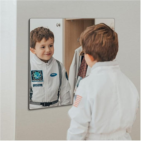 Unbreakable Full Length Wall Mirror Tiles,Shatterproof Mirror for Kids Extra Thick 1/8" 4 Pack 10"x10"