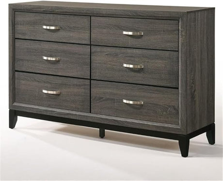 Valdemar Metal and Wood Bedroom Dresser in Weathered Gray