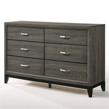 Valdemar Metal and Wood Bedroom Dresser in Weathered Gray