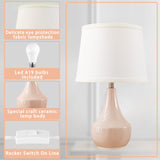 Table Lamp Set of 2, 18.63” Ceramic Table Lamp Classic Beside Lamps Nightstand