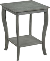 American Heritage Square End Table with Shelf, Black