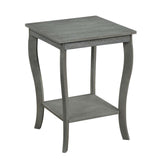 American Heritage Square End Table with Shelf, Wirebrush Dark Gray