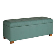 Polyester Upholstery Bench with Button Tufted Hinged Lid Storage