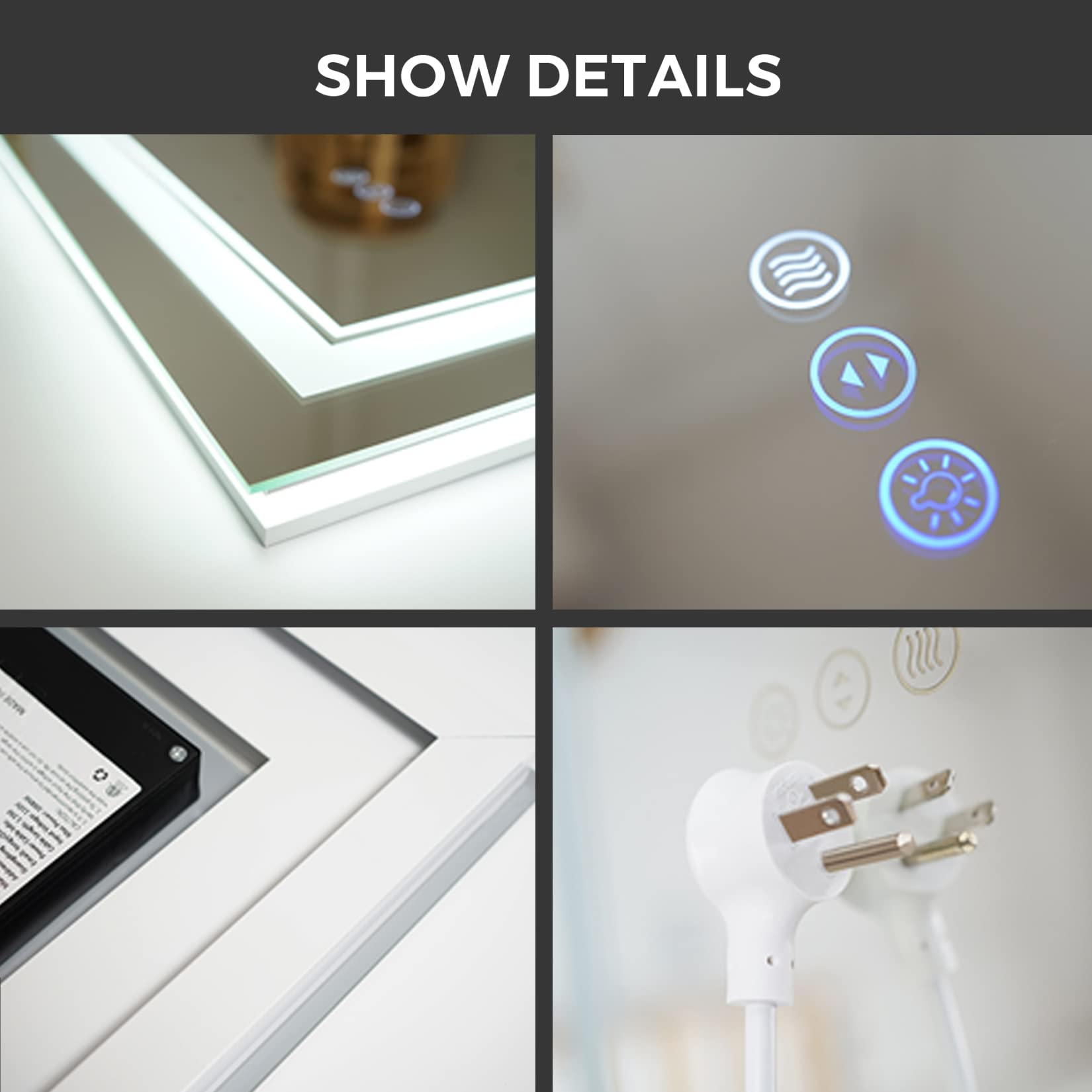LED Mirror for Bathroom with Front and Backlit, Anti-Fog Lighted Vanity Mirror
