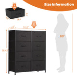 NCH2-8BC-SW-BK, 8 Drawers, Black