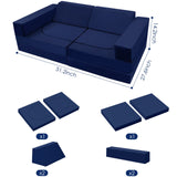 modular Kids Play Couch, Toddler Couch for Playroom, Navy