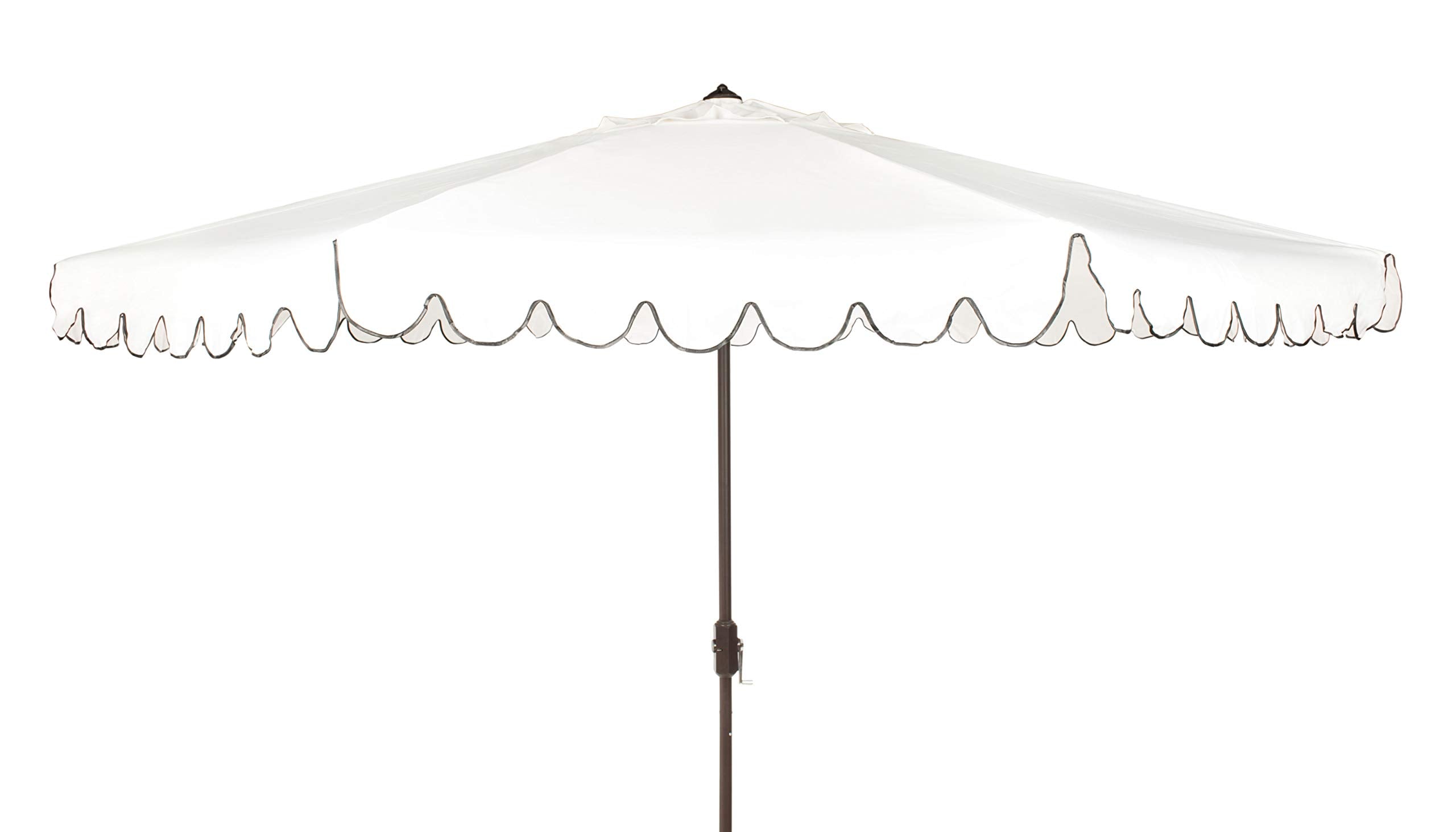 Outdoor Venice White and Black 11-foot Round Crank UV Protected Umbrella