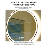 20-Inch Round LED Bathroom Mirror with Anti-Fog & Dimmable Lighting