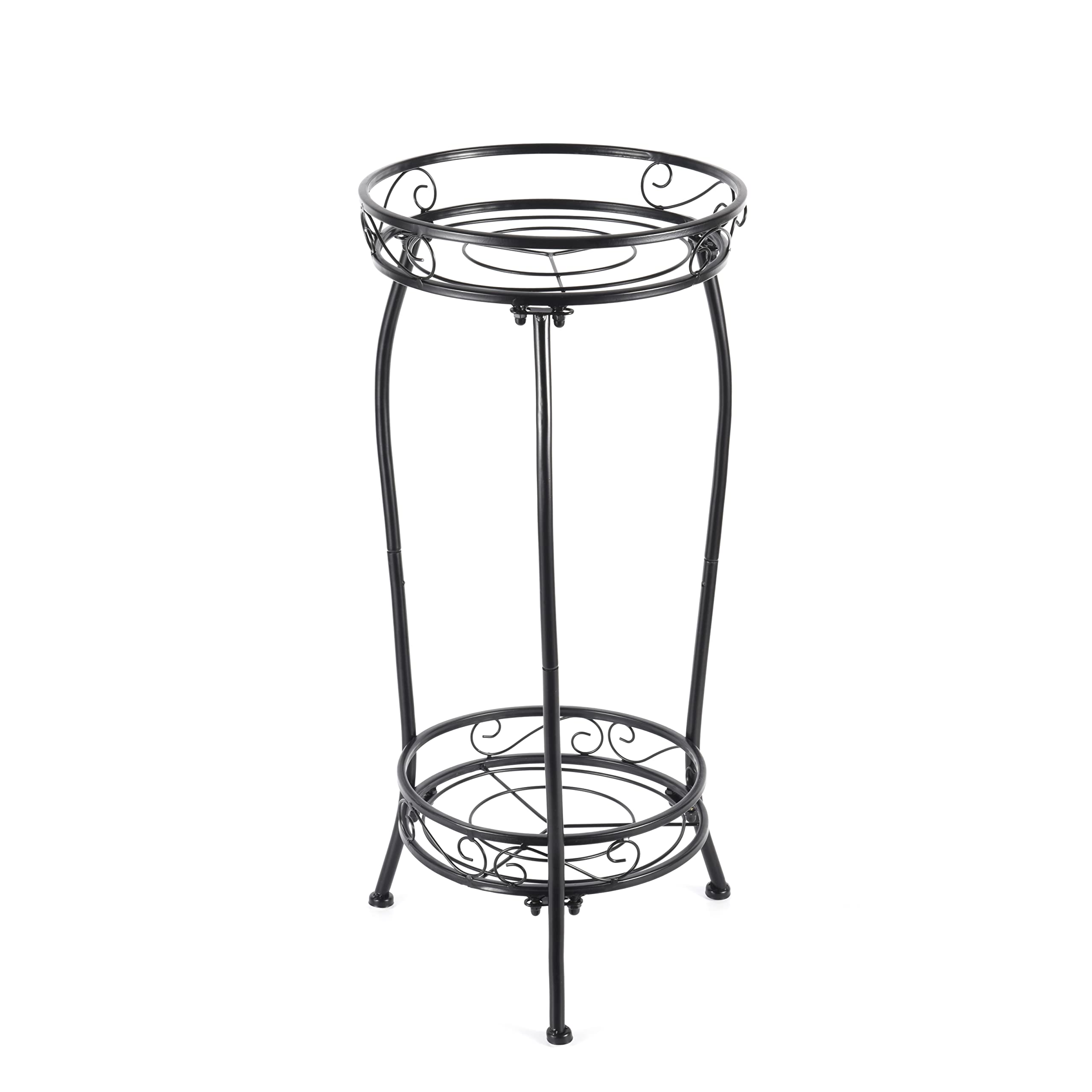 Plant Stand Indoor Outdoor，Tall Black Metal Rustproof Stable Plant Stands