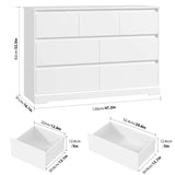 Modern White Dresser, Tall Chest of Drawers with Storage, 7 Drawer Double Dresser