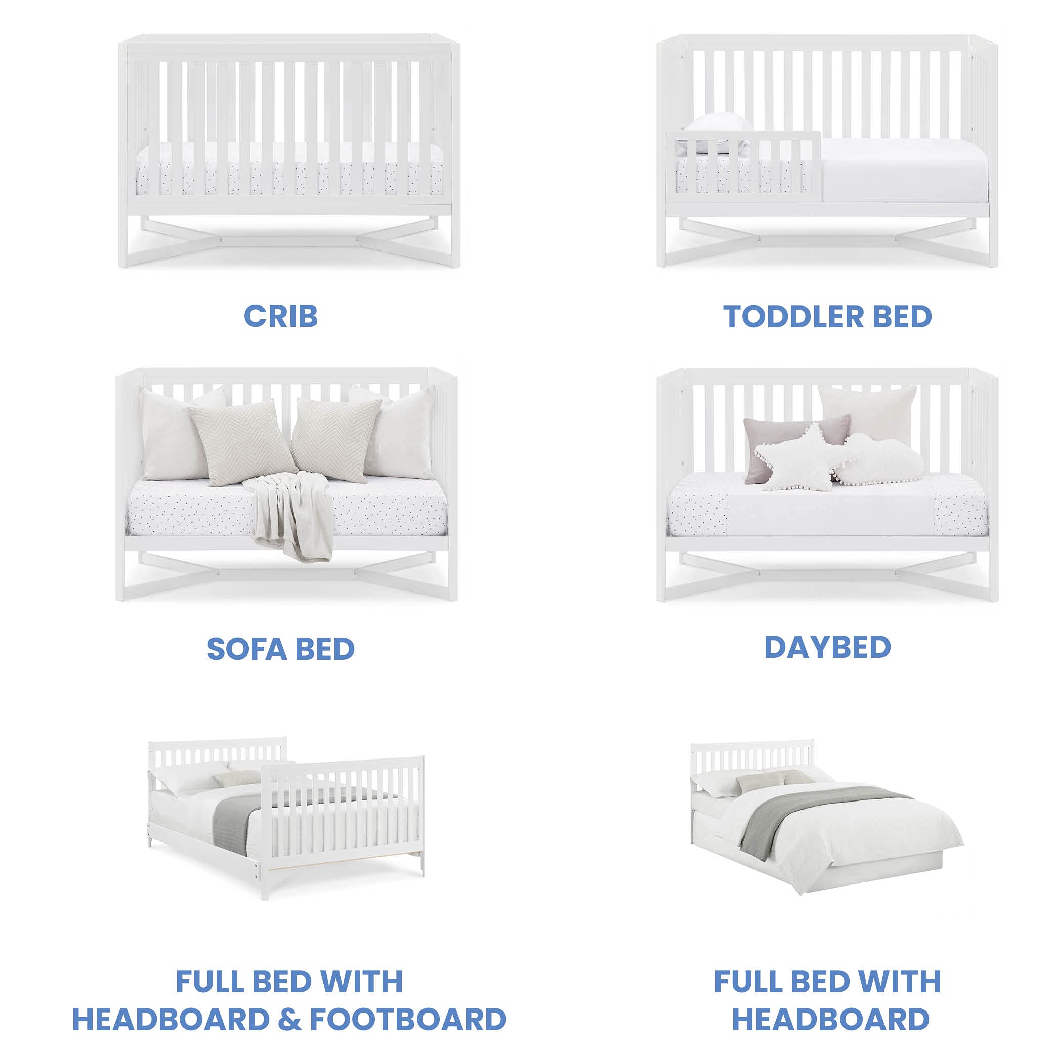 Delta Children Tribeca 4-in-1 Baby Convertible Crib, Bianca White