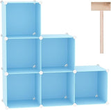 Cube Storage Organizer, 6-Cube Shelves Units, Closet Cabinet, DIY Plastic Modular Book Shelf, Ideal for Bedroom, Living Room, Office, 36.6" L x 12.4" W x 36.6" H Cocoa UPCS06C