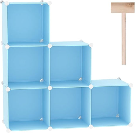 Cube Storage Organizer, 6-Cube Shelves Units, Closet Cabinet, DIY Plastic Modular Book Shelf, Ideal for Bedroom, Living Room, Office, 36.6" L x 12.4" W x 36.6" H Cocoa UPCS06C