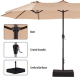 Patio Umbrella with Base Included, Rectangular Outdoor Double Sided Market Umbrella