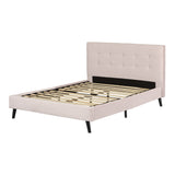 Maliza Upholstered Complete Platform Bed, Full, Pale Pink