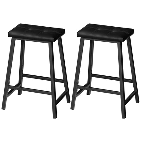 Bar Stools, Set of 2 PU Upholstered BarStools, 23.6-Inches Bar Chairs