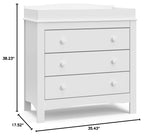 3 Drawer Chest with Changing Topper (White) – GREENGUARD Gold Certified, Baby