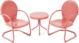 Outdoor Bistro Set, 3 Pieces Retro Metal Porch Furniture Set, All-Weather Patio Bistro Set
