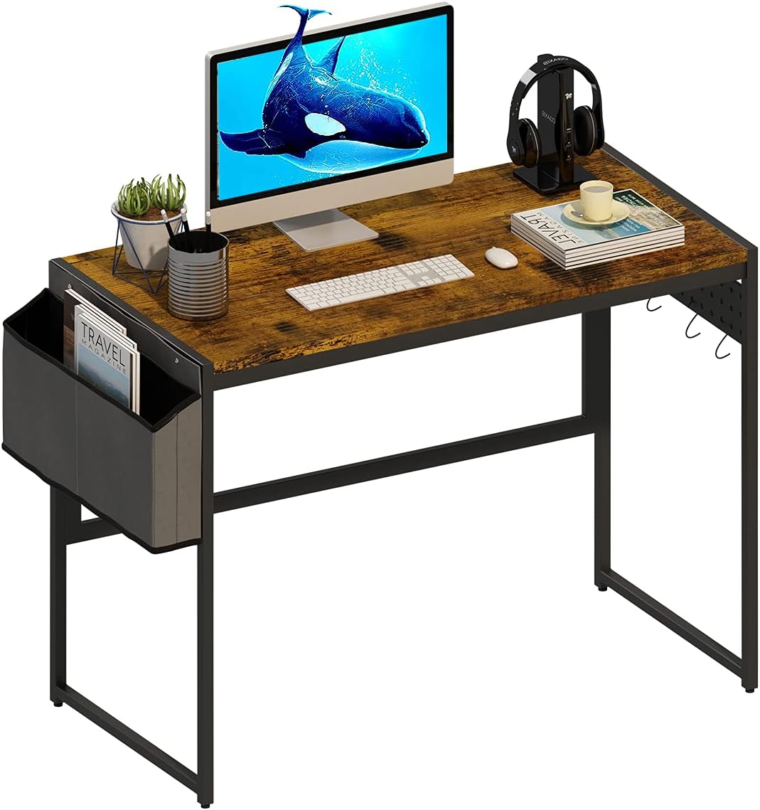 Computer Desk 39-Inch Writing Desk Home Office Small Study Workstation Industrial Style