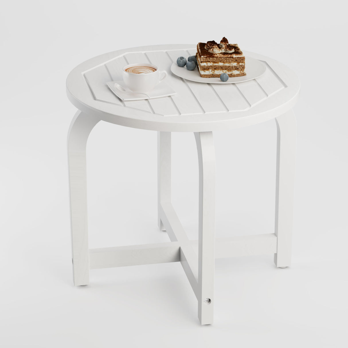 Outdoor Side Table,Small Round Outdoor Side Table, Outside End Table for Patio