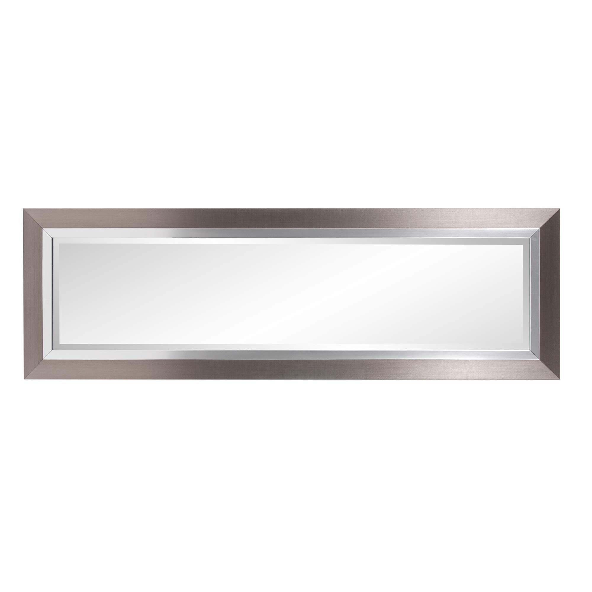 Chicago Tall Rectangular Mirror,  Brushed Silver