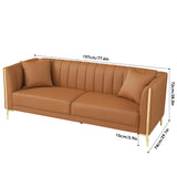 78'' Sofa, Modern Leather Couches for Living Room, Comfy, Faux Leather Sofa 3 Seater Sofa