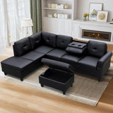 Modern Living Room Furniture Sectional Sofa Set Left Right Chaise Lounge with Storage