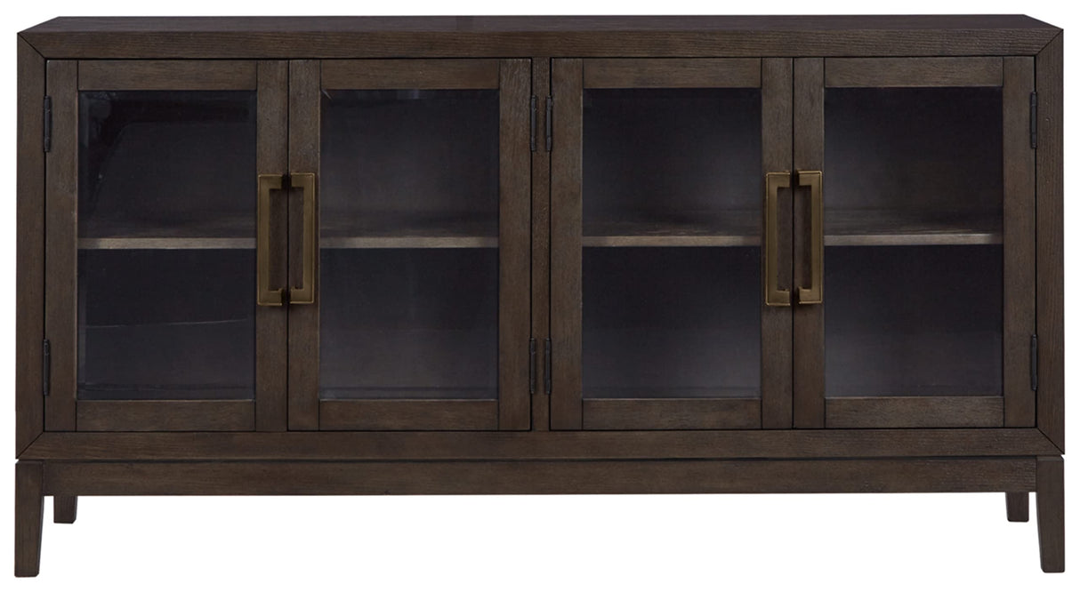 Burkhaus Traditional Dining Room Server with 2 Cabinets, Dark Brown