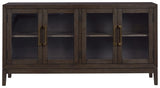 Burkhaus Traditional Dining Room Server with 2 Cabinets, Dark Brown