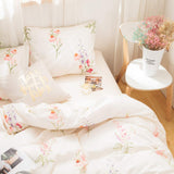 Botanical Floral Comforter Set Pink Flowers Comforter Set Pink Lavender Flowers Printed