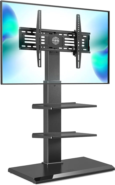 Iron Base Universal Floor TV Stand Corner Swivel Tilt Mount for 32-75 Inch TVs