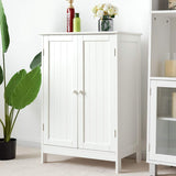 Bathroom Floor Cabinet, Freestanding Storage Cabinet with Double Doors and Shelf,