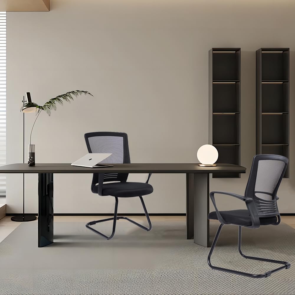 Waiting Room Guest Chairs Set of 2, Mesh Back Arm Chair