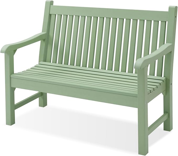 2-Person Poly Lumber Outdoor Bench with 700 Lbs Weight Capacity – Weatherproof
