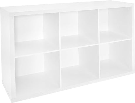 6 Cube Storage Shelf Organizer Bookshelf with Back Panel, Easy Assembly, Wood