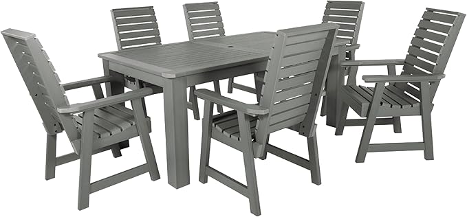 Weatherly 7pc Rectangular Dining Set 72" x 42", Black